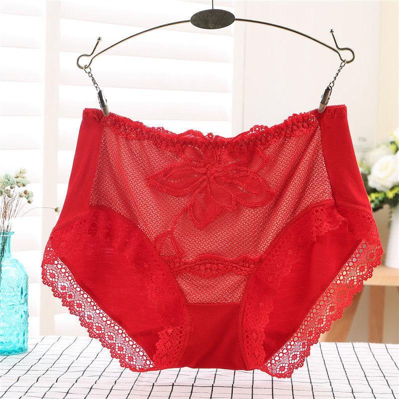 Flirty Flower Lace Hip Hugger Panty-Red-Theone Apparel
