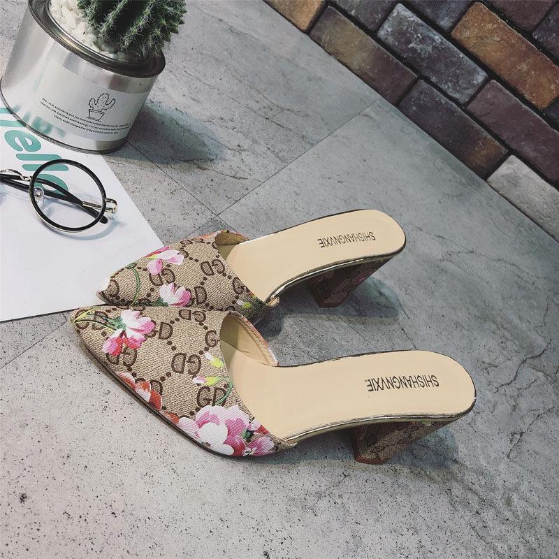 Floral Fashion Print Kitten Heels - Theone Apparel