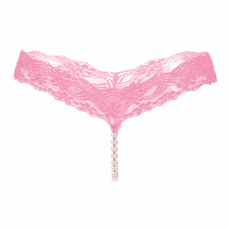 Floral Filigree Pearl Pocket G String-Pink-Theone Apparel