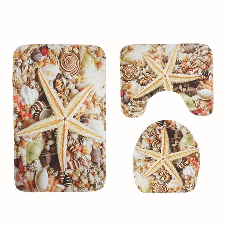 Flowers and The Sea Bath Mat Sets-621-0013-S1-Theone Apparel