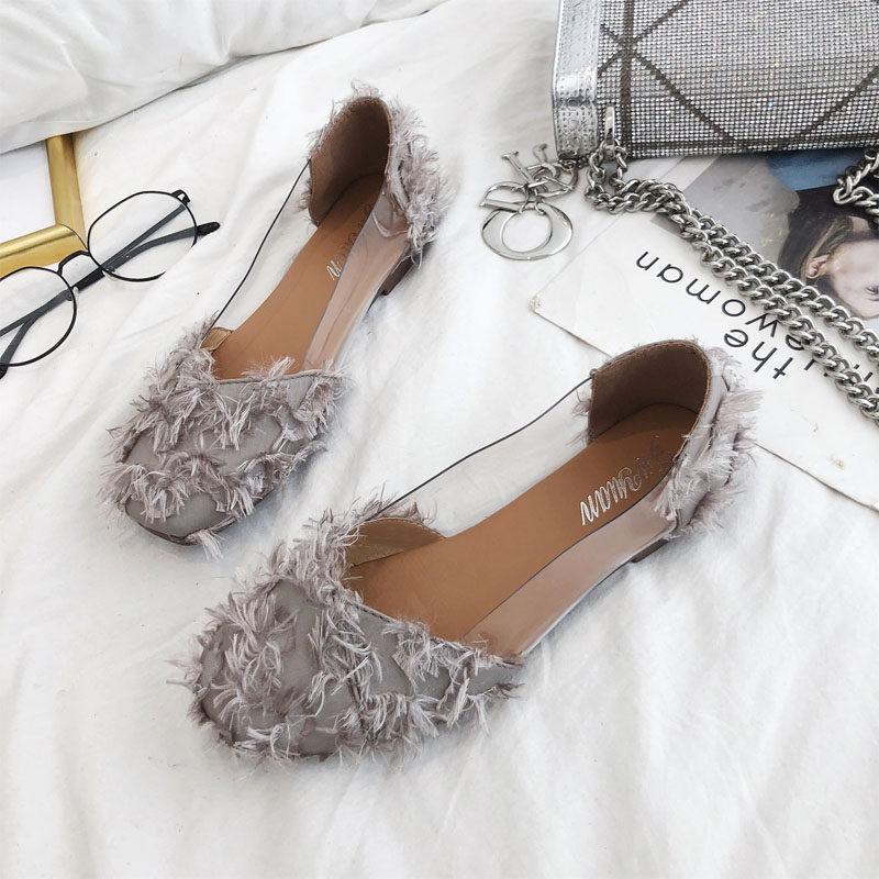 Fringe Frenzy Transparent Fashion Flats - Theone Apparel