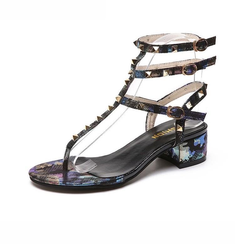 Geisha Goddess Stud Strap Sandals - Theone Apparel