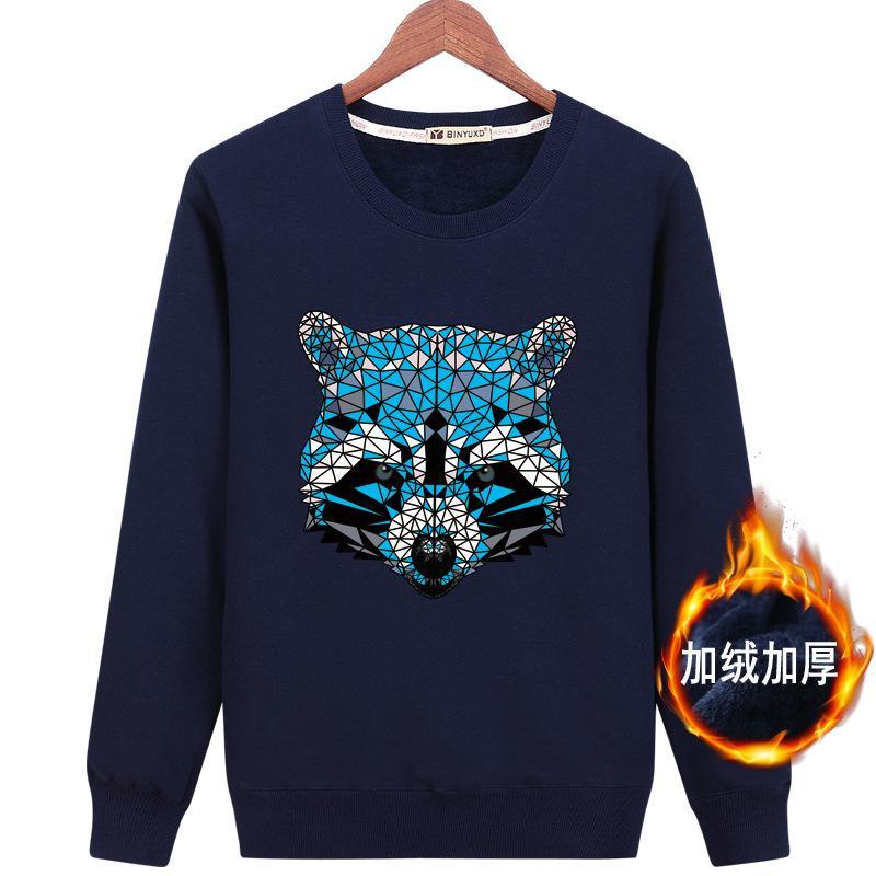 Geometric Tile Raccoon Graphic Sweater-Dark Blue-Theone Apparel