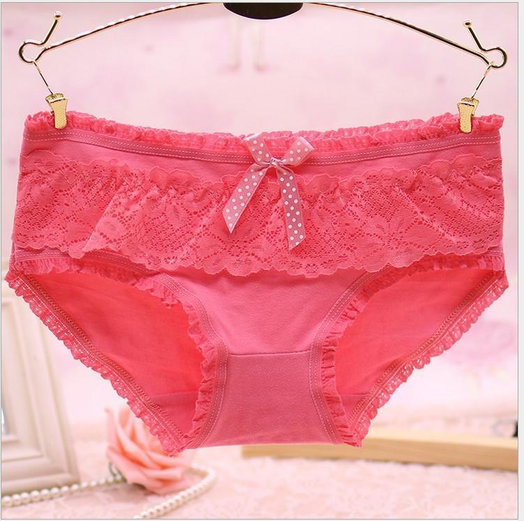 Girly Lace and Ruffles Bikini Panty-Rose Red-Theone Apparel