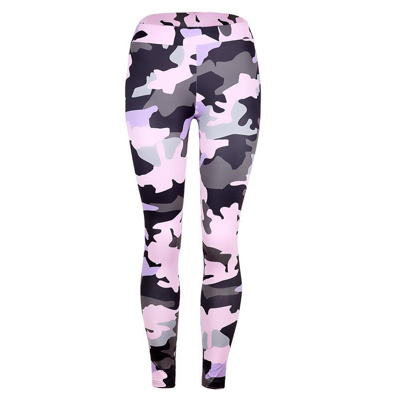 Grayscale Camo Print Gym Leggings - Theone Apparel