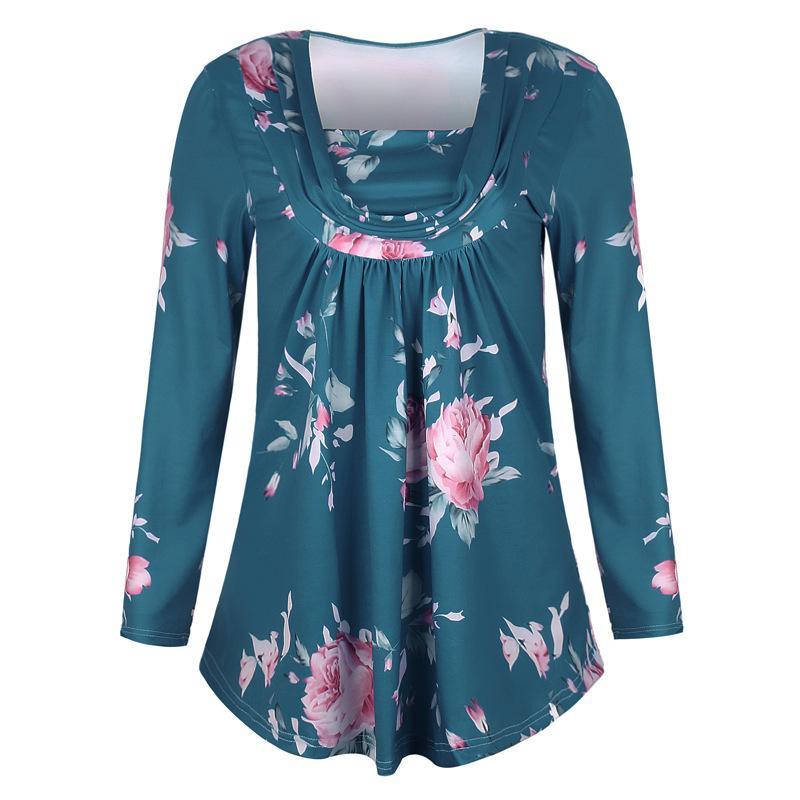 Blouse à imprimé floral à collier