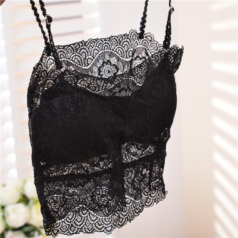 Half Shirt Black Lace Bralette - Theone Apparel