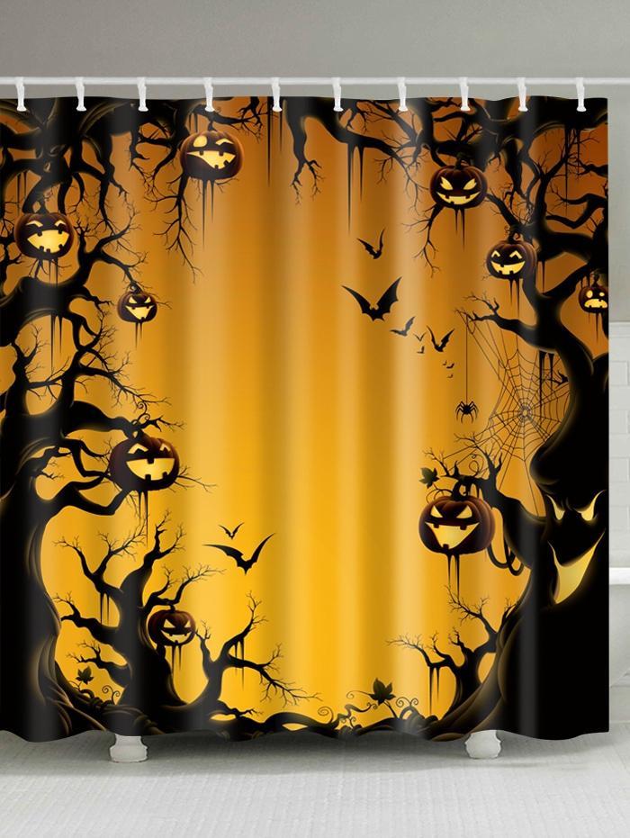 Halloween Tree and Pumpkin Shower Curtain-Style 1-Theone Apparel
