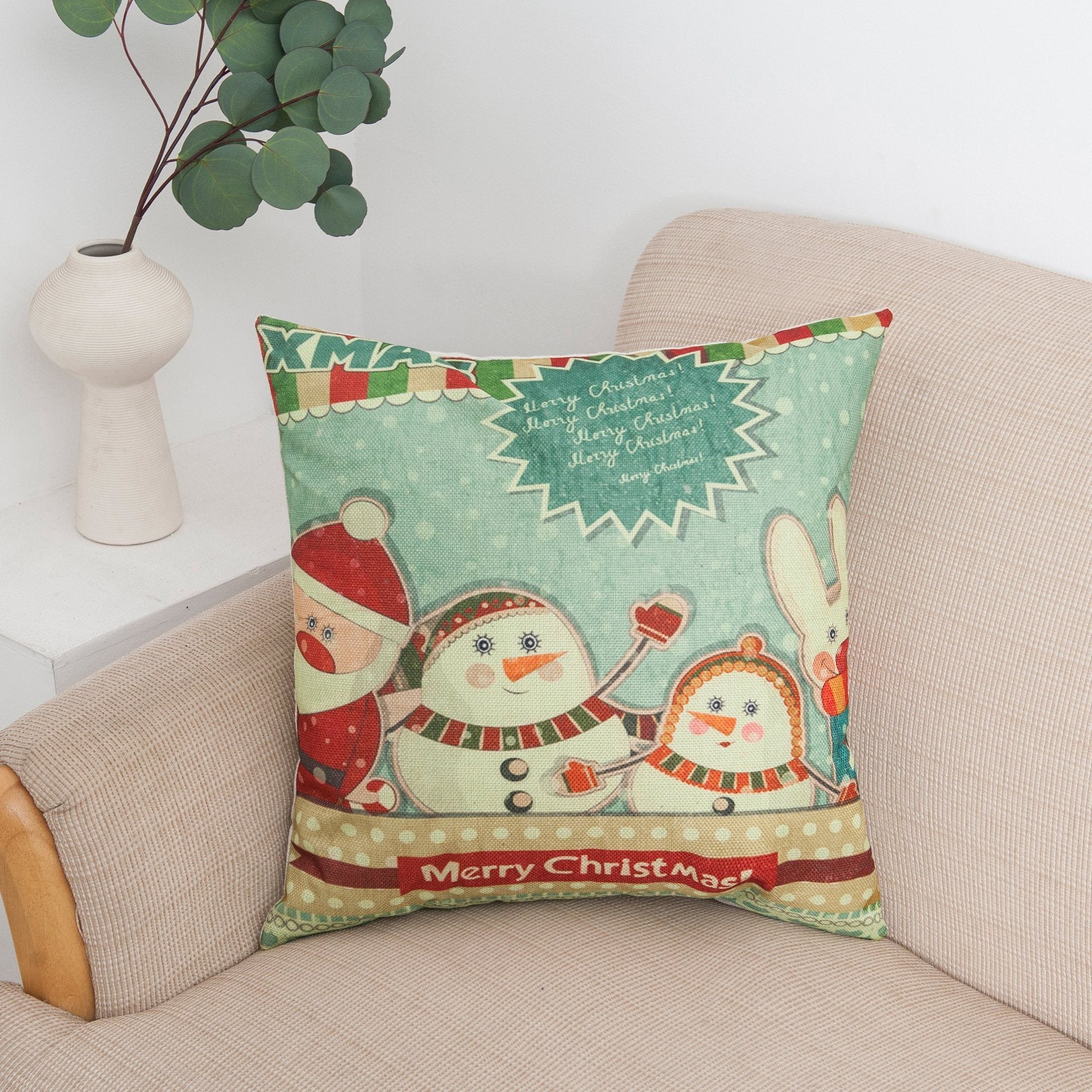 Happy Holiday Christmas Pillow Covers