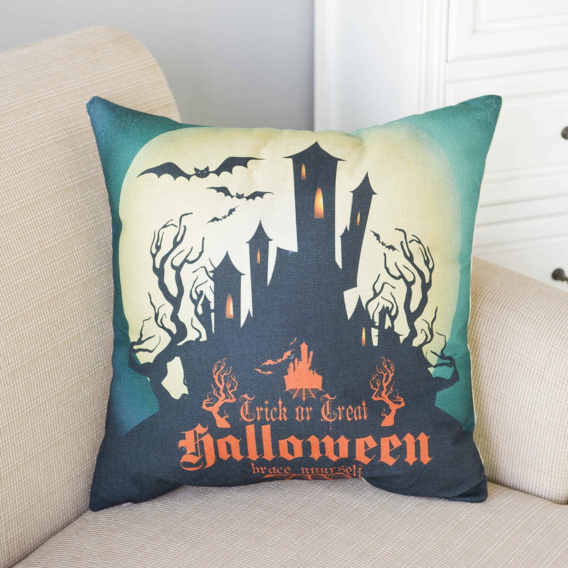 Fundas de almohada con estampado de Halloween embrujado