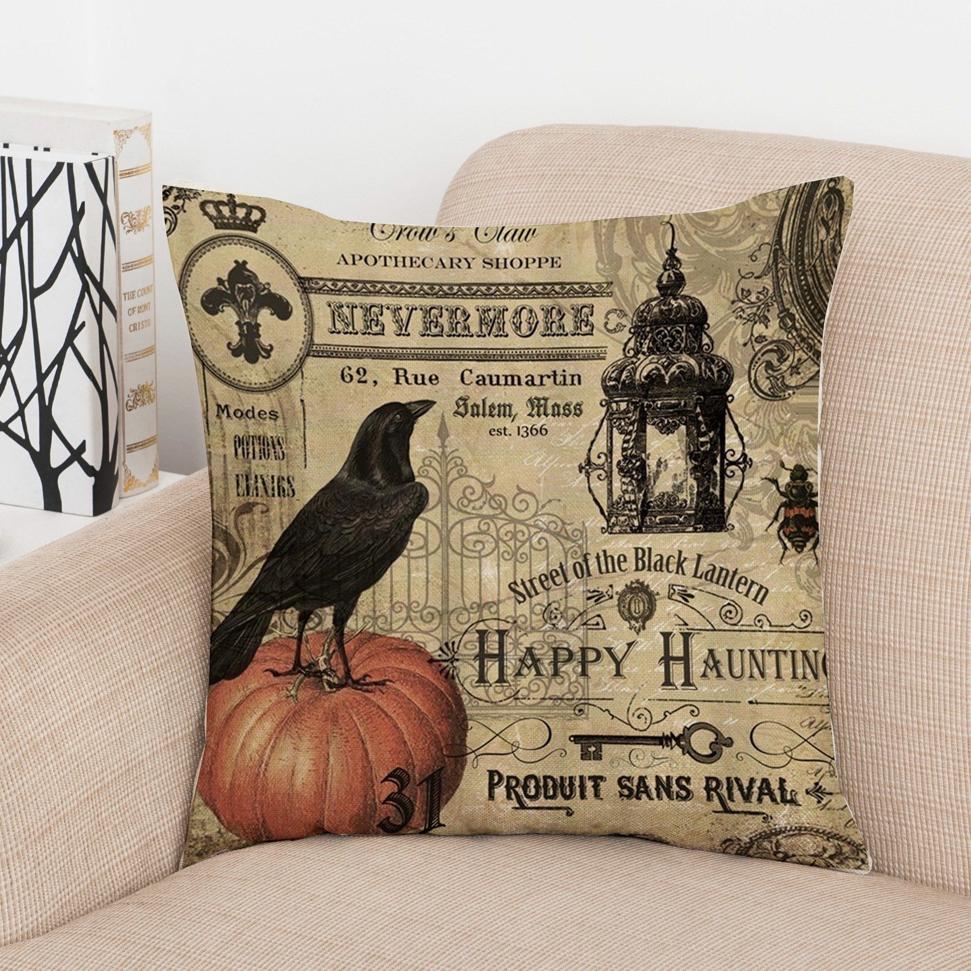 Fundas de almohada con estampado de Halloween embrujado