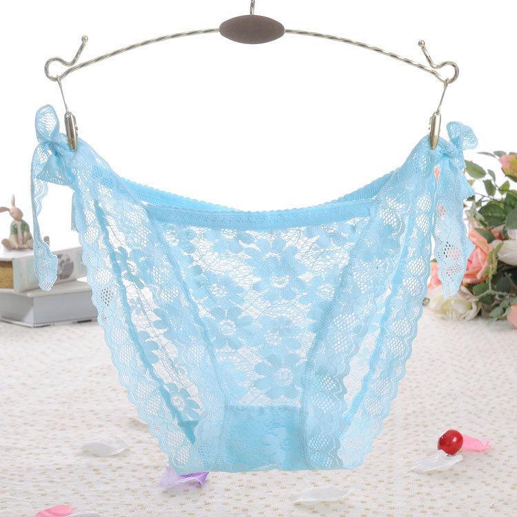 Hip Tie Sheer Lace Panty-Light Blue-Theone Apparel