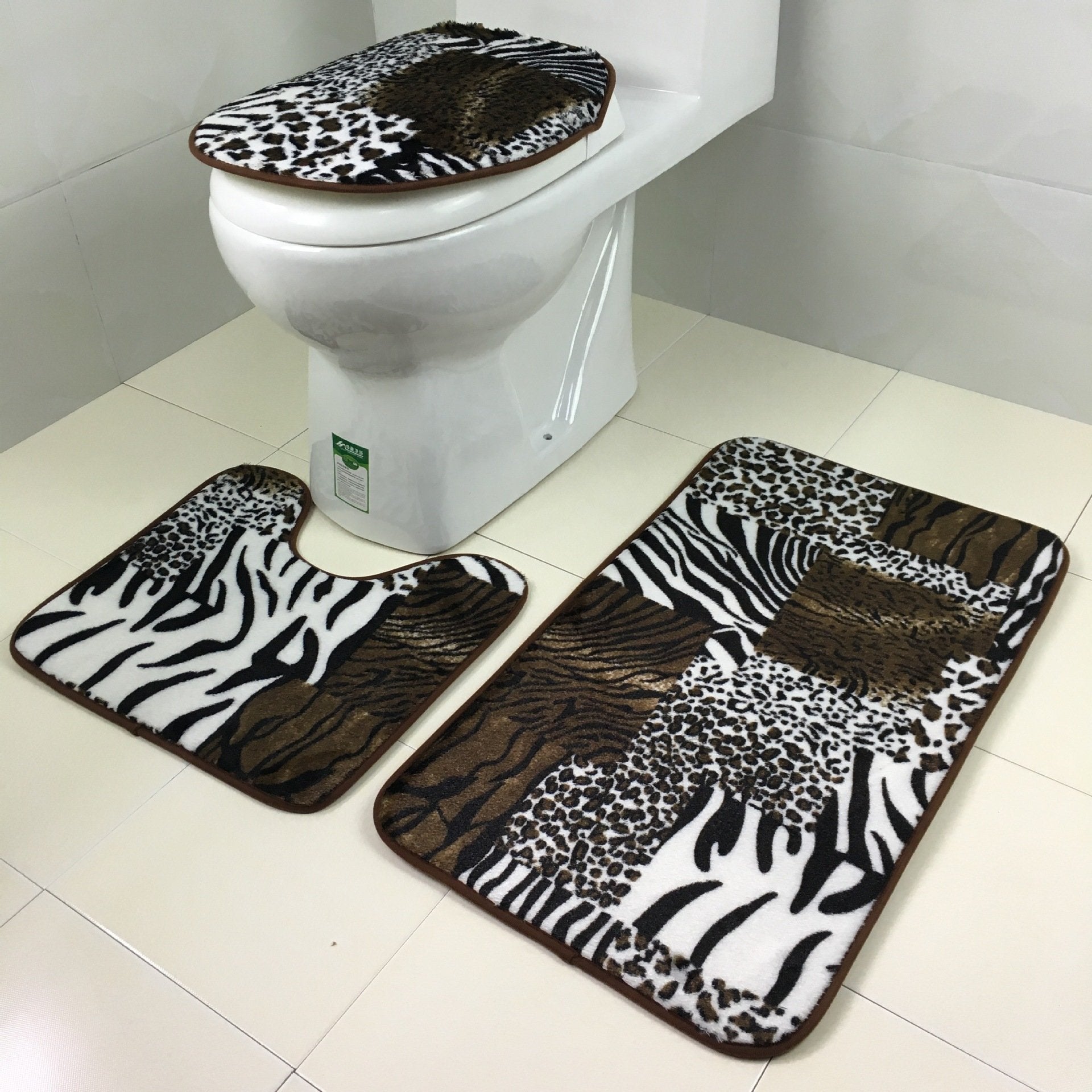 In the Wild Animal Print Bath Mat Set-621-0010-S6-Theone Apparel
