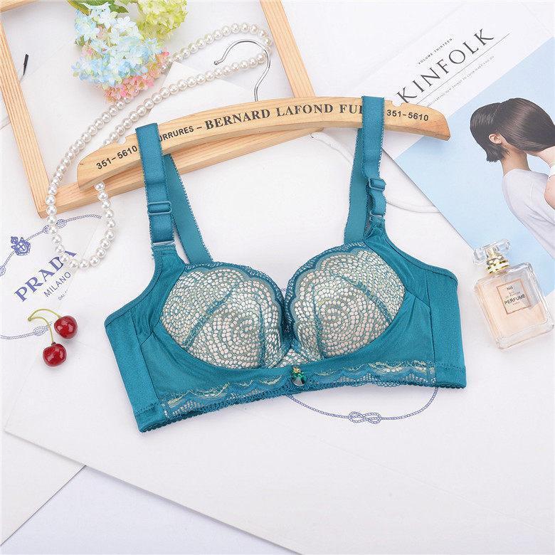 Lace Cup Pushup Fashion Bra-Green 2-Theone Apparel