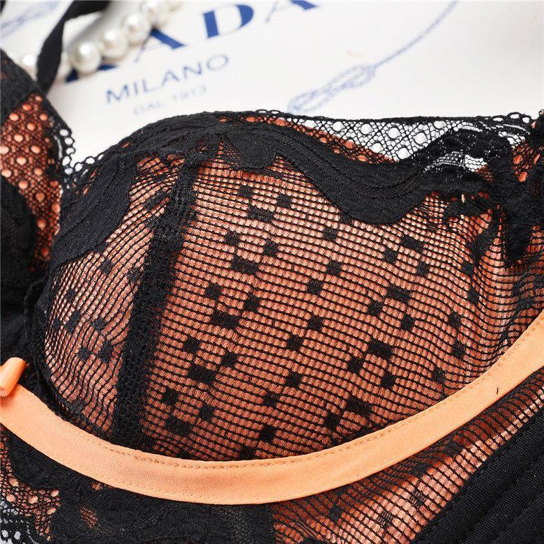 Lace Cup Pushup Fashion Bra-Orange-Theone Apparel