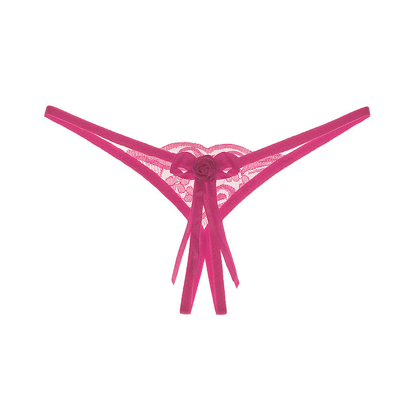 Lace Front Semi See Through Thong-Rose Red-Theone Apparel