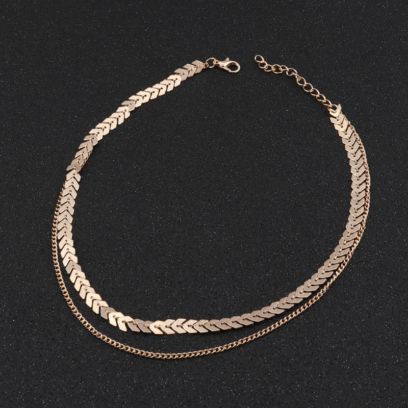 Leaf Inspired Double Strand Choker