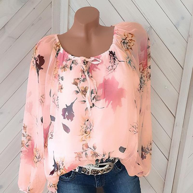 Loosely Layered Floral Peasant Blouse-Orange-Theone Apparel