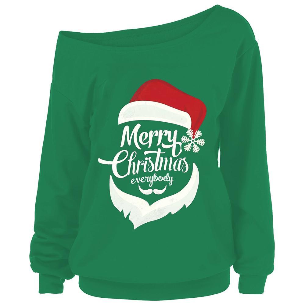 Merry Christmas Plus Size Sweatshirt-Green-Theone Apparel
