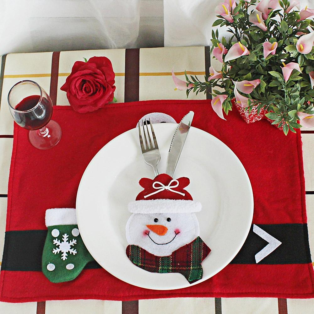 Merry Christmas Snowman Cutlery Bag