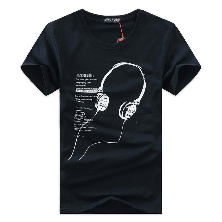 Música é camisa de fone de ouvido da vida