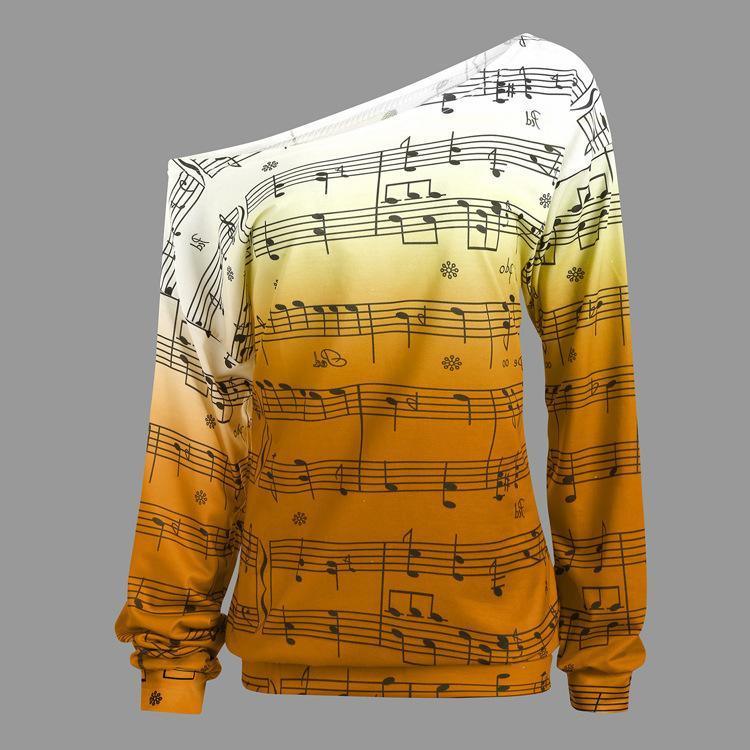 Neon Ombre Music Note Sweater-Brown-Theone Apparel