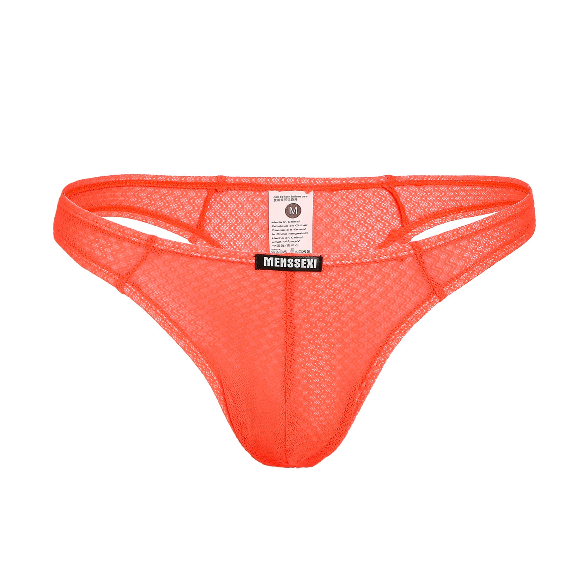 Nylon Elastic Men's Underwear-Orange-Theone Apparel