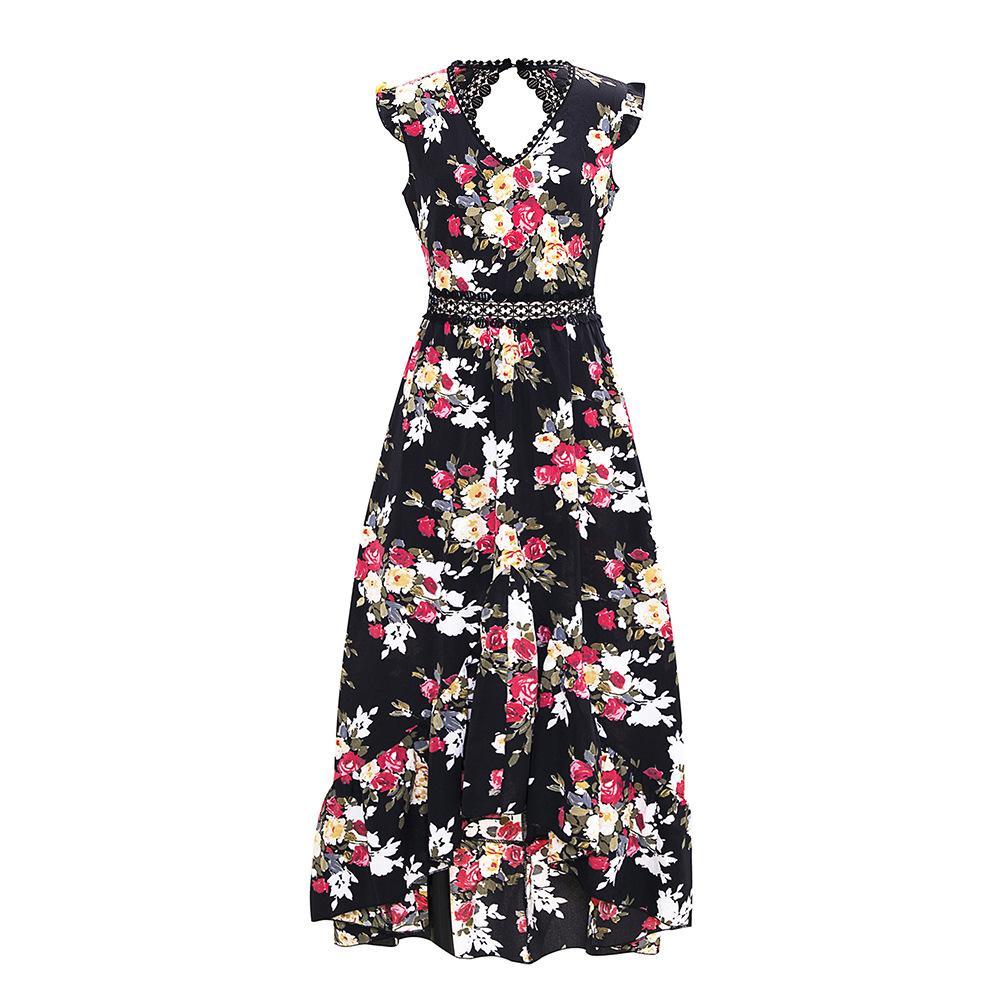 Vestido floral boêmio aberto