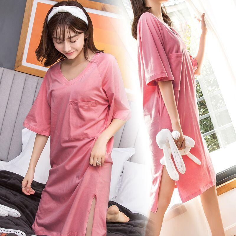 Oversized Side Slit T-Shirt Dress - Theone Apparel