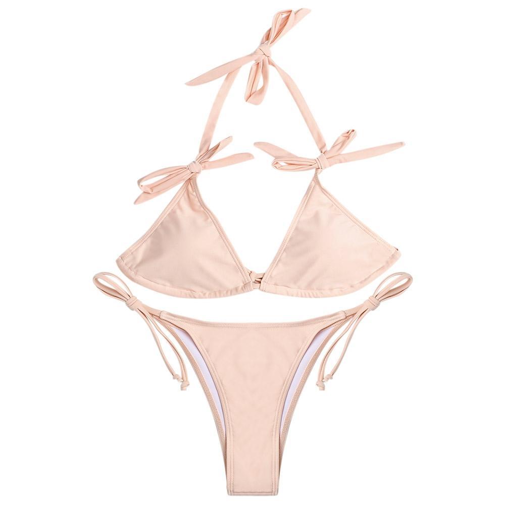 Padded Bowknot Womens Bikini Set-Pink-Theone Apparel