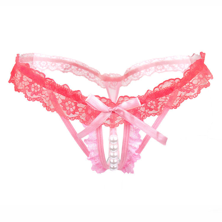 Pearl Strand Lace Band G String-Pink-Theone Apparel