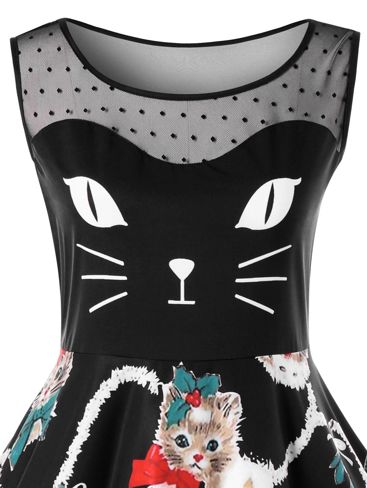 Plus Size Christmas Kitten Dress