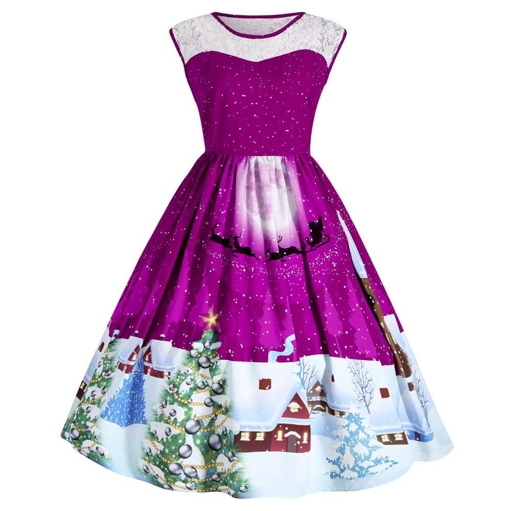 Robe de fête de Noël sans manches