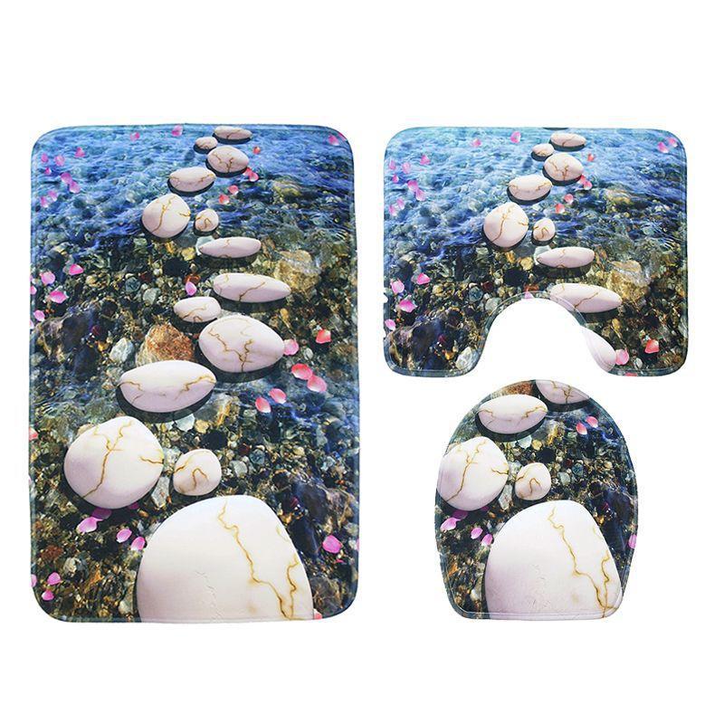 River Stone Nature Inspired Bath Mat Set-621-0032-S1-Theone Apparel