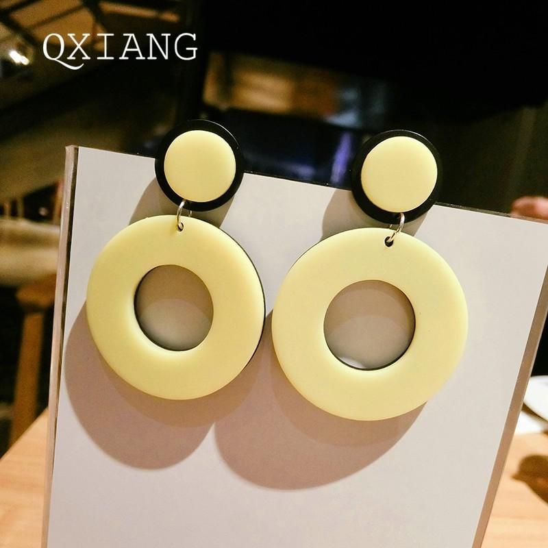 Round Doughnut Retro Fashion Earrings-Yellow-Theone Apparel