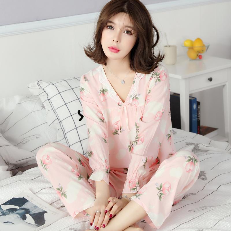 Ruffle Cuffs Floral Sleepwear Set-Light Pink-Theone Apparel