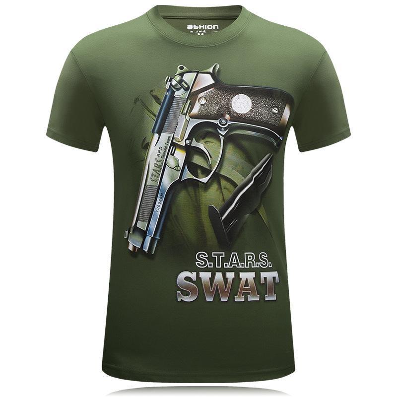 SWAT Bros Glock and Bullet Shirt-Green-Theone Apparel