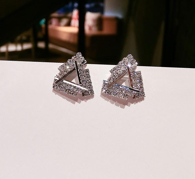 Dazzling Triangle Cutout Stud Earrings - Theone Apparel