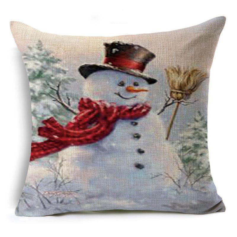 Snow Scene Snowman Pillow Covers-601-0055-S3-Theone Apparel