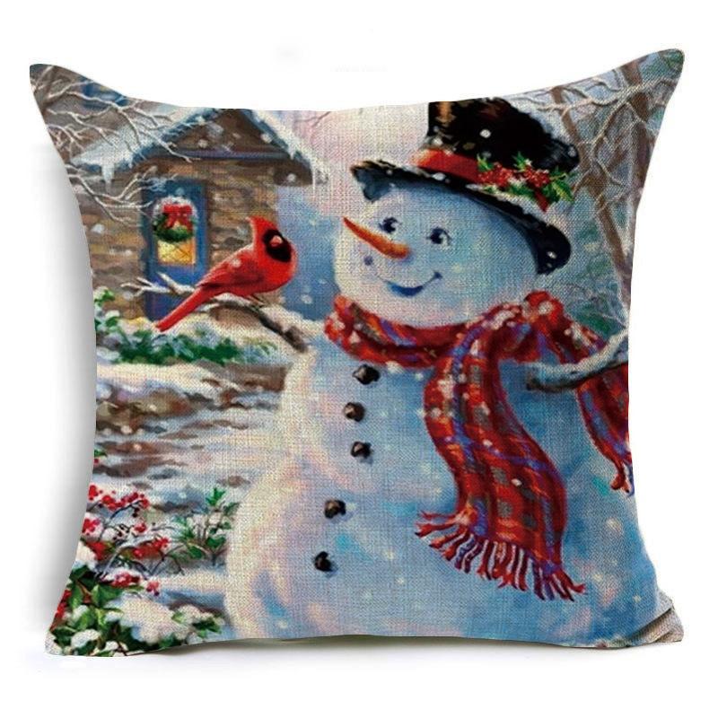 Adegan salju bantal snowman sarung bantal