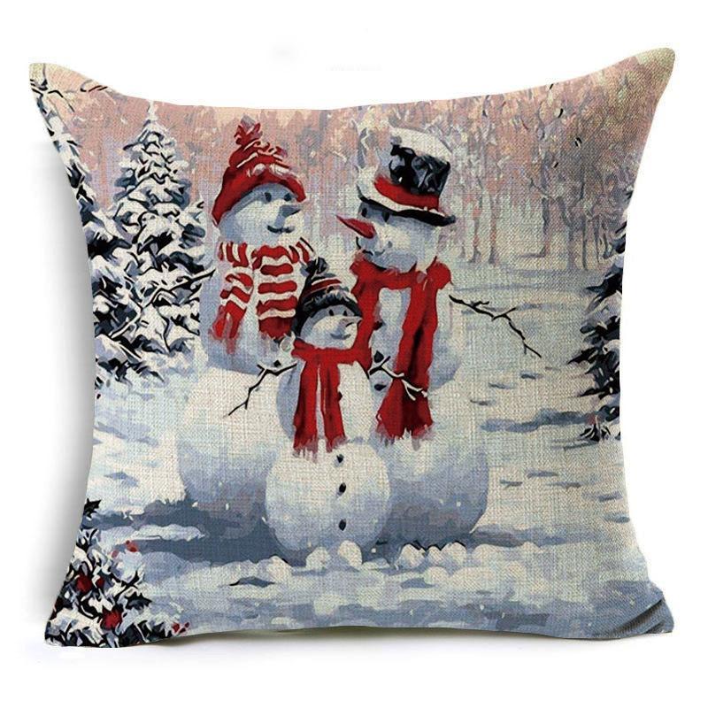 Adegan salju bantal snowman sarung bantal