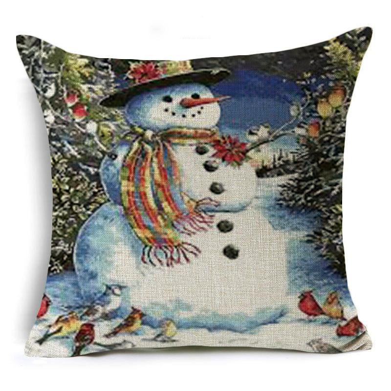 Adegan salju bantal snowman sarung bantal