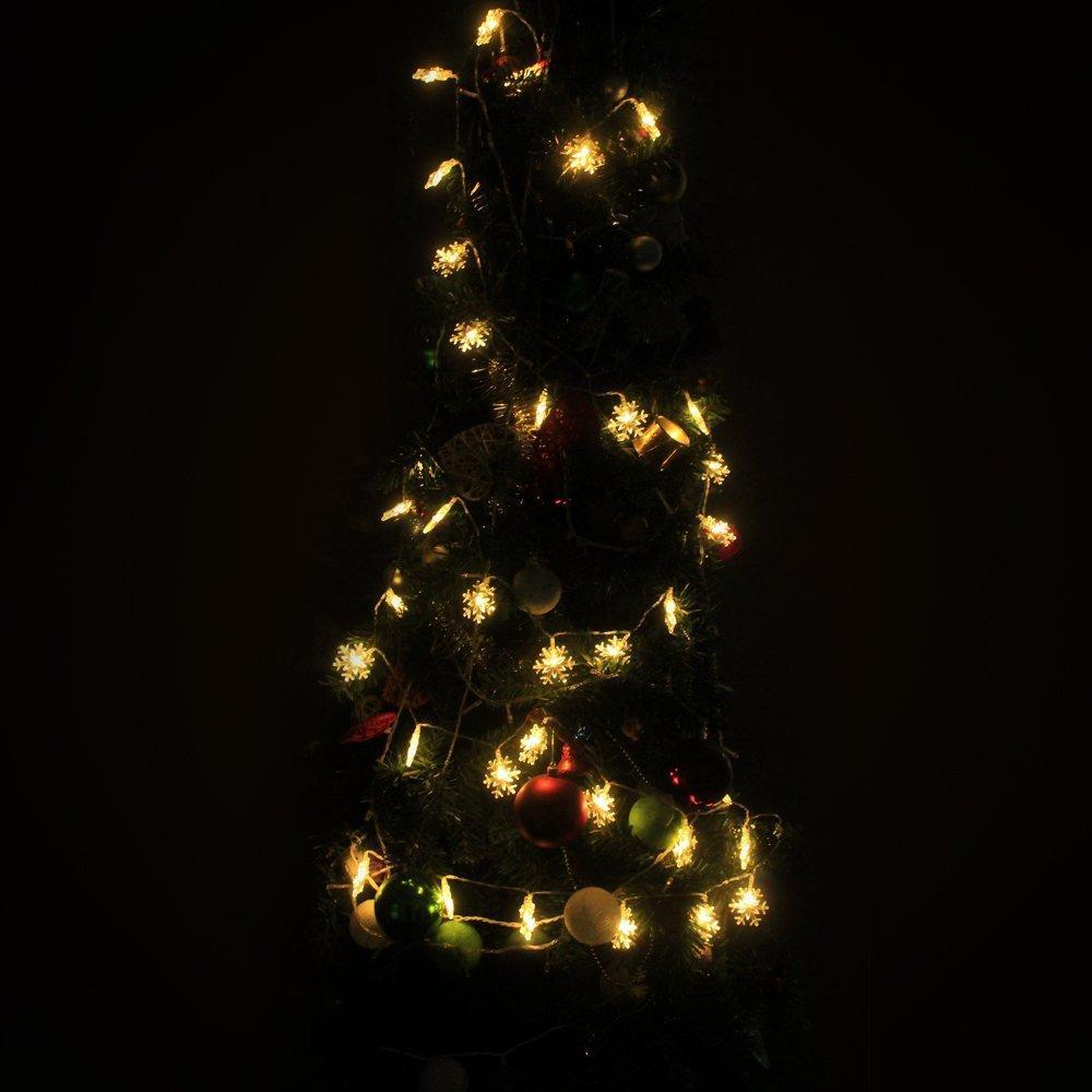Snowflake Battery Powered Christmas Lights-Warm White-Theone Apparel