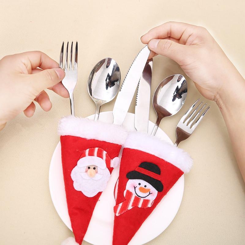 Snowman and Santa Cutlery Bag