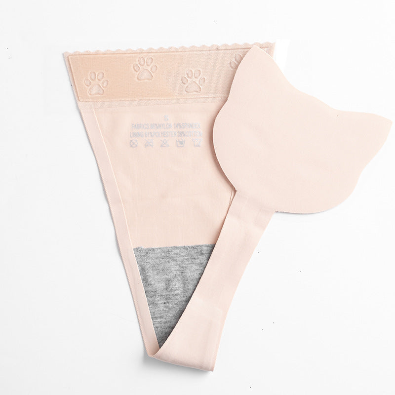 Stick On Floral Lace Heart Crotch Panty-Beige-Theone Apparel