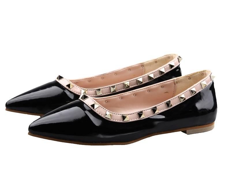 Studded Point Toe  Ballet Flats