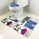 Driedelige badkamer tapijt set