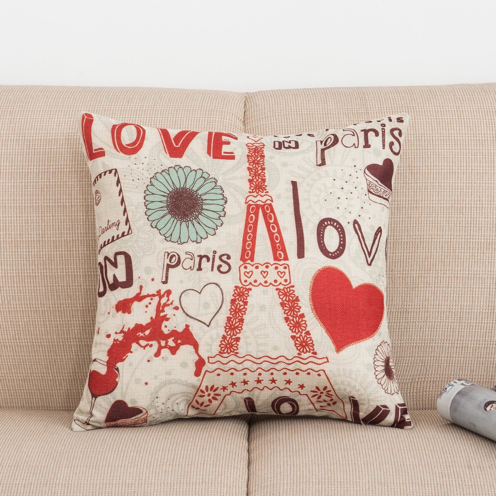 To Paris With Love Printed Pillow Covers-601-0026-S1-Theone Apparel