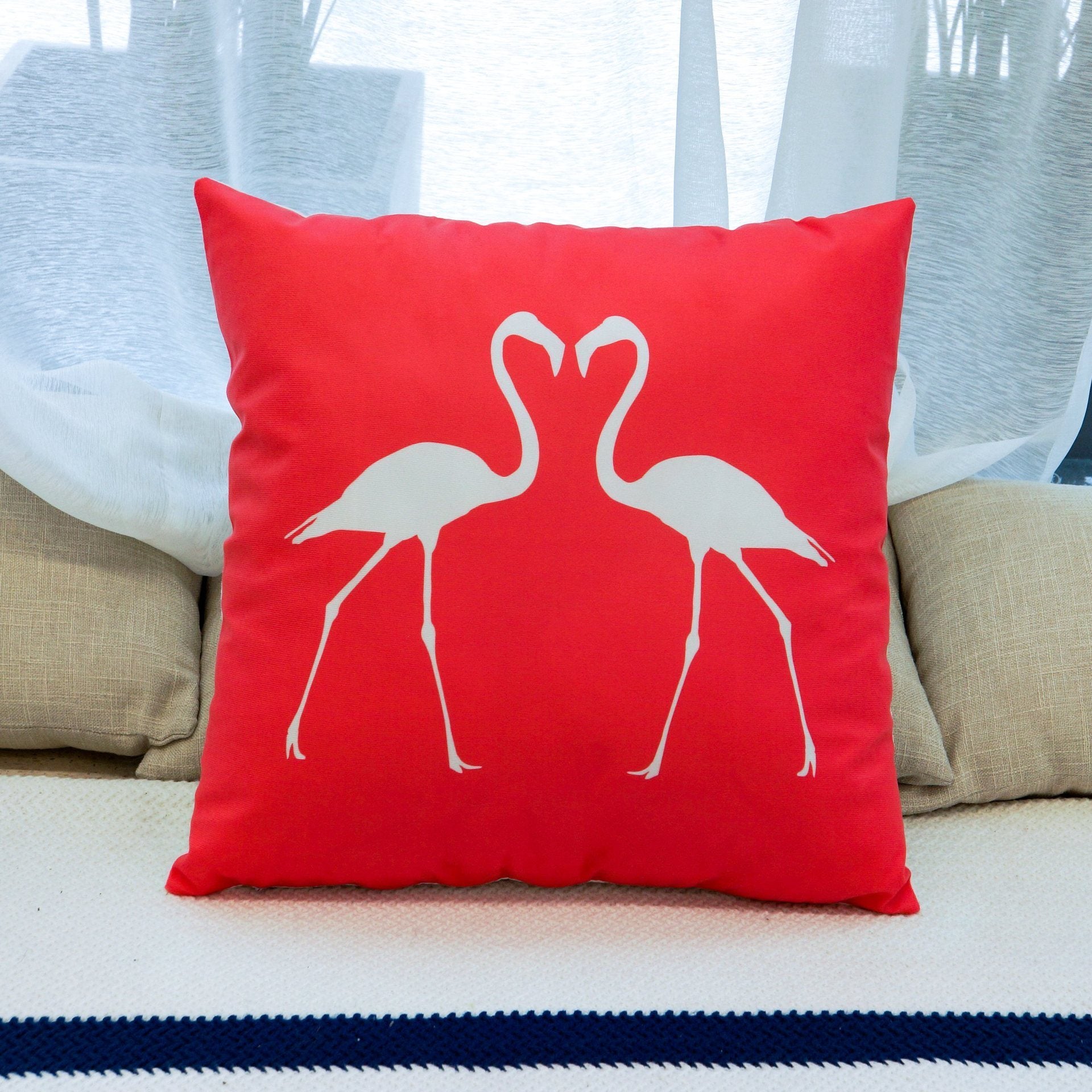 Tropische roze flamingo kussensladen