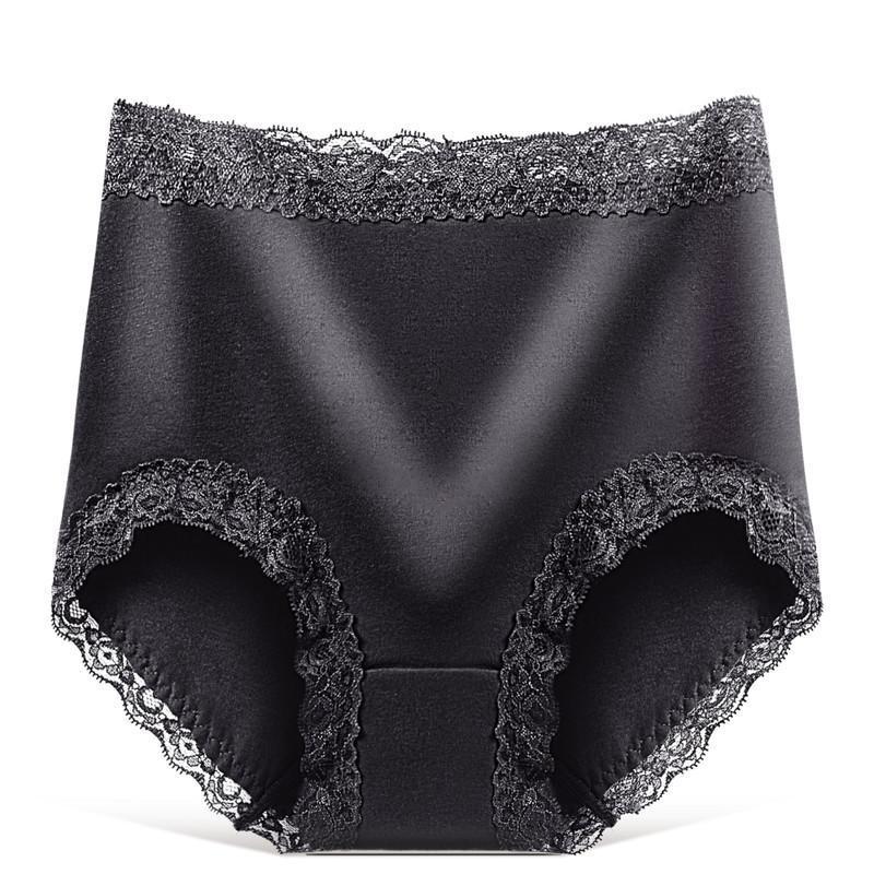 Tummy Tucker Lace Trimmed Panty-Black-Theone Apparel